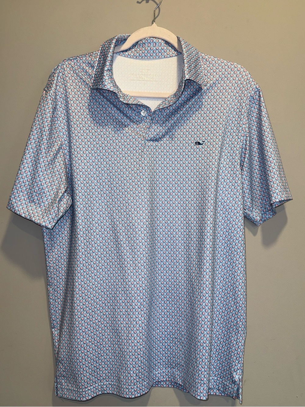 Vineyard Vines Light Blue Geometric Print Polo